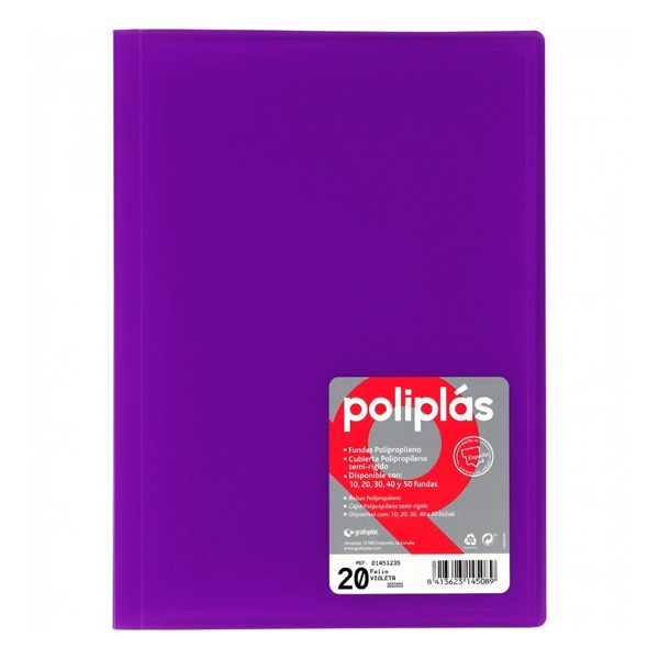 CARPETA POLIPLAS 20 FUNDAS TRANSL LAVA