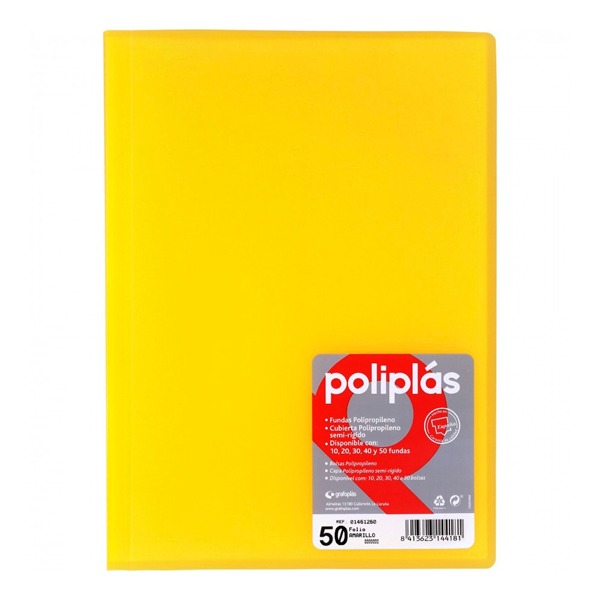 CARPETA POLIPLAS 50TRANSL AMARRILLO SF