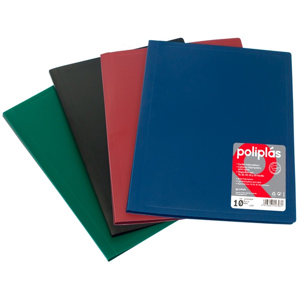 CARPETA POLIPLAS 30 FUNDAS GRIS