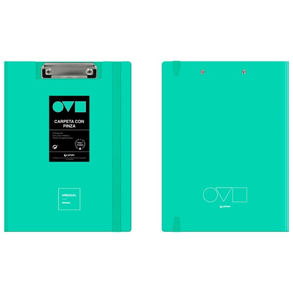 CARPETA C/PINZA FOAM A4 VERDE AGUA