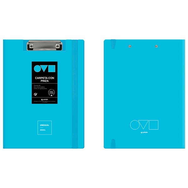 CARPETA C/PINZA FOAM A4 AZUL PASTEL