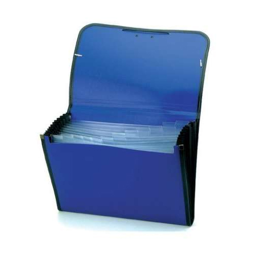ACORDEON A4 PLASTICO 12 DEPART. AZUL