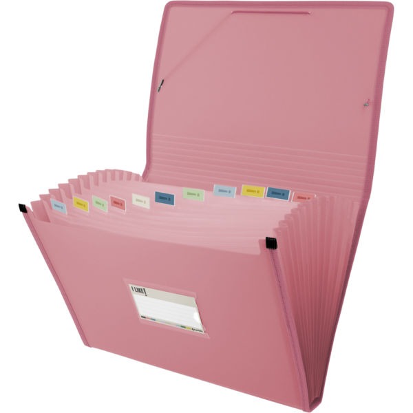 ARCHIVADOR FUELLE GOMAS PP 13 LIKE3 ROSA