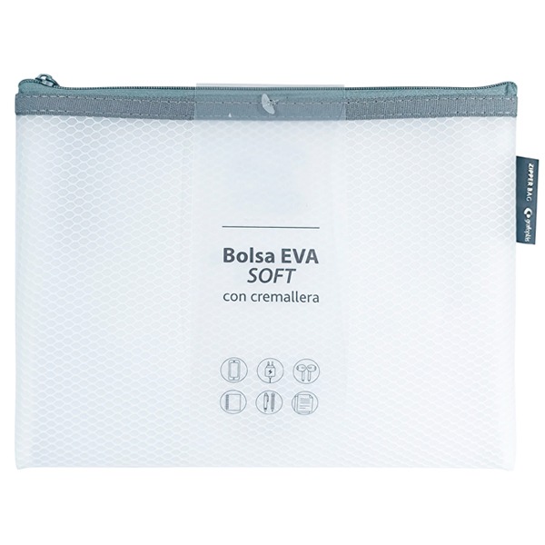 BOLSA ZIPPER GRAFOPLAS EVA MATE A4 BLANC