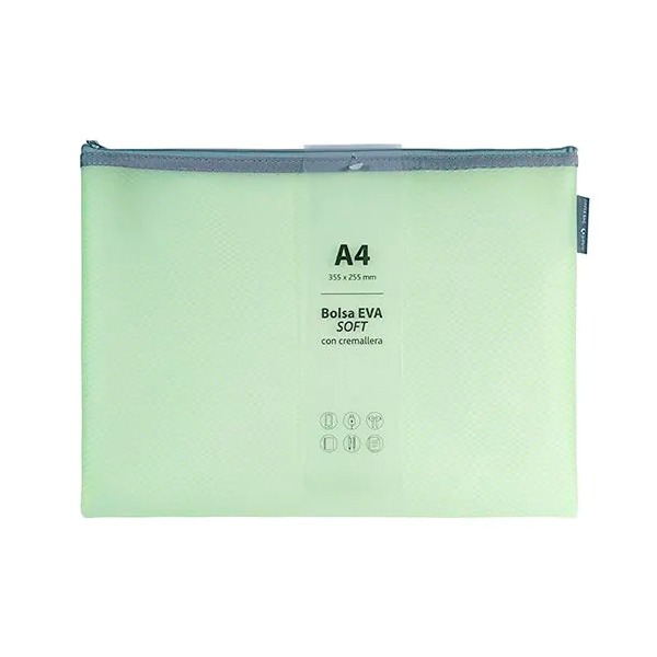 BOLSA ZIPPER GRAFOPLAS EVA MATE A4 MINT