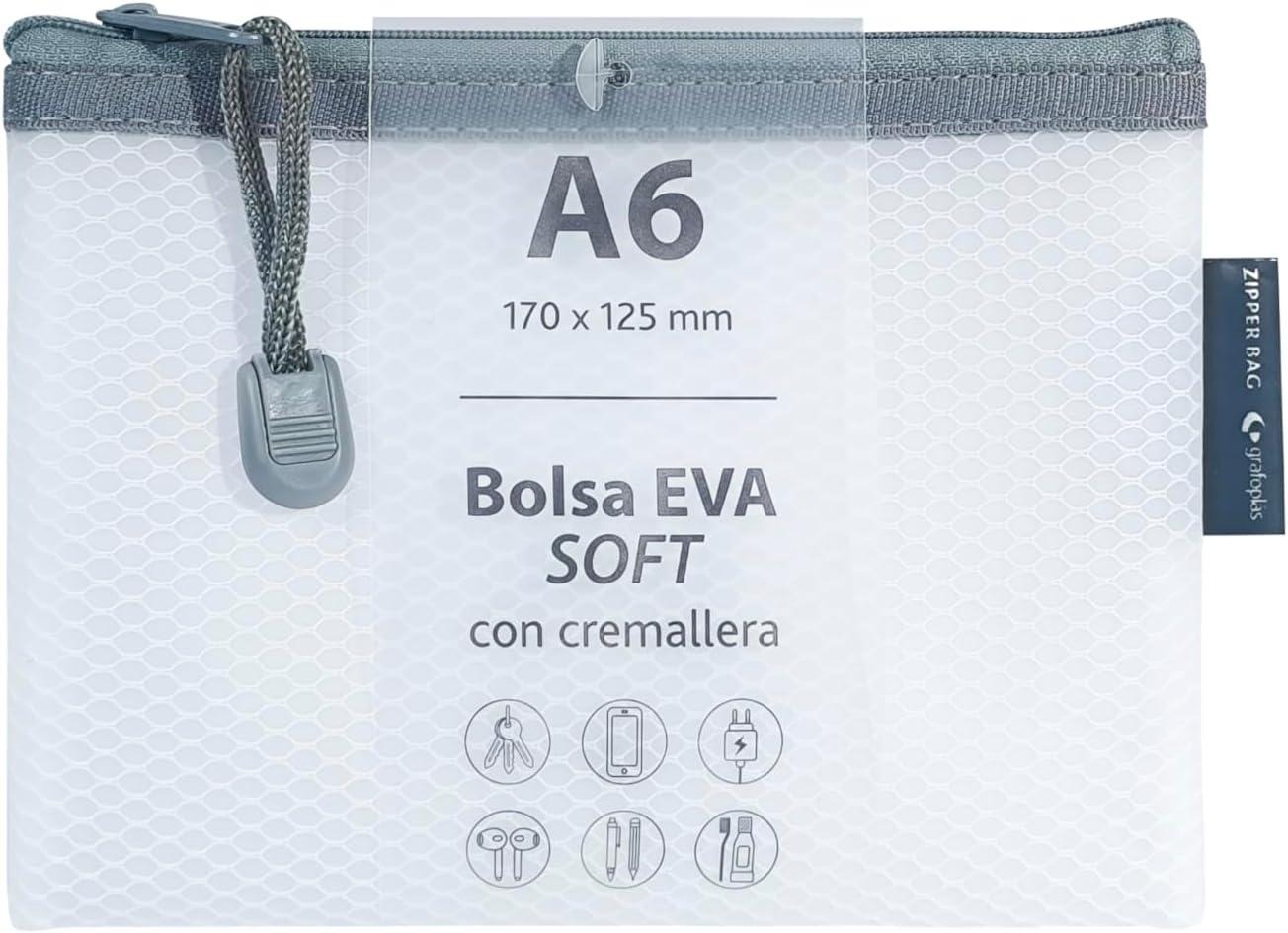 BOLSA ZIPPER GRAFOPLAS EVA A6 BLANCA