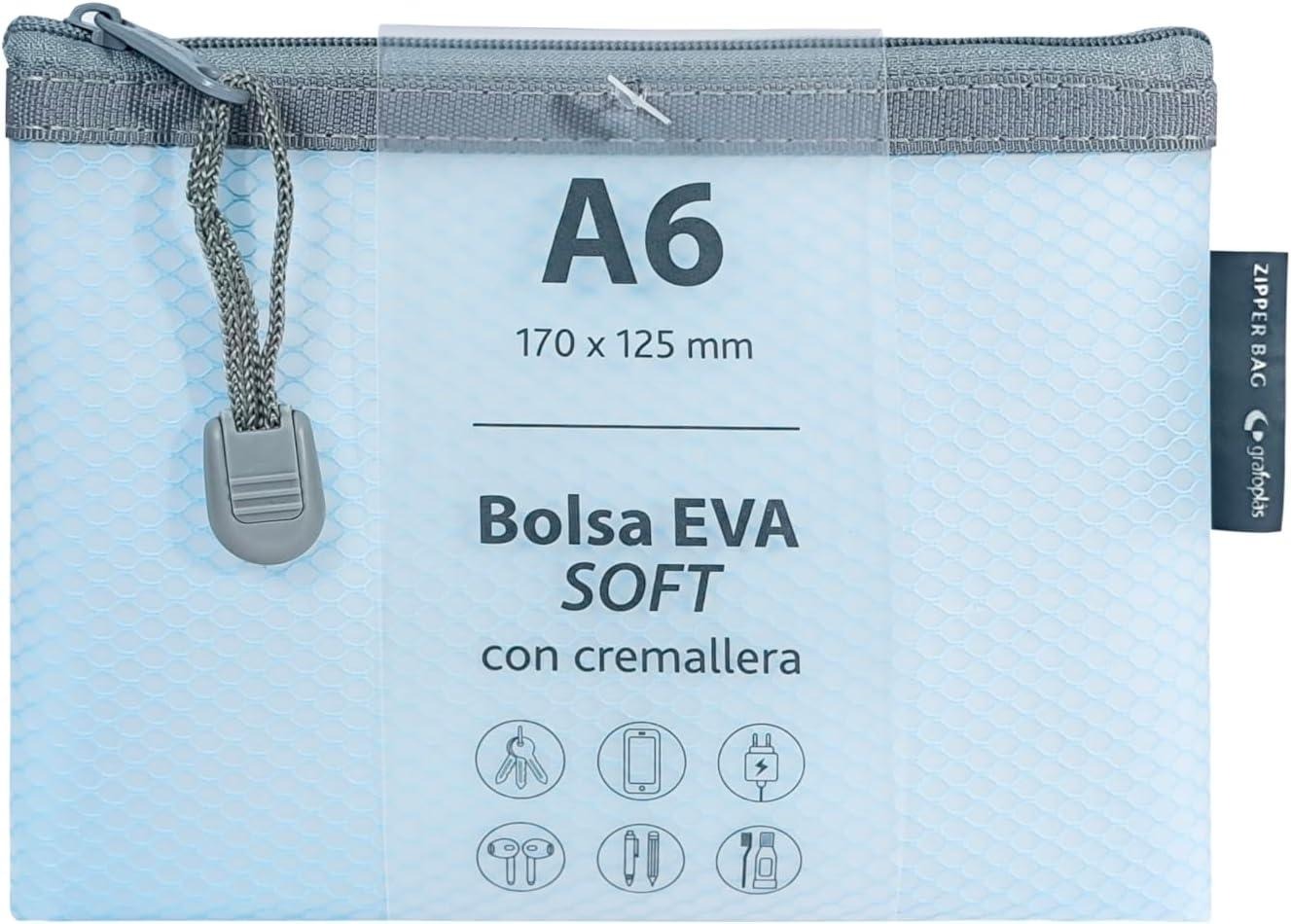 BOLSA ZIPPER GRAFOPLAS EVA A6 BLAU