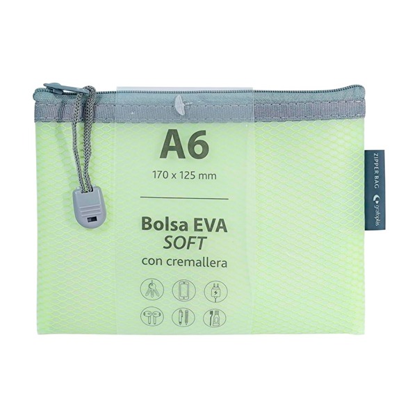 BOLSA ZIPPER GRAFOPLAS EVA A6 MENTA
