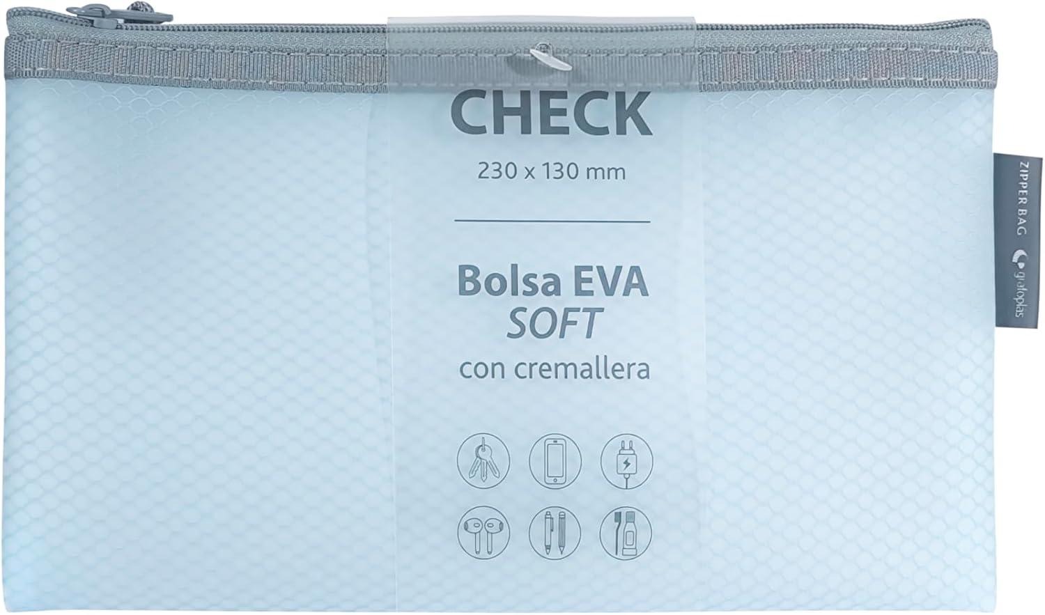 BOLSA ZIPPER GRAFOPLAS EVA CHECK AZUL