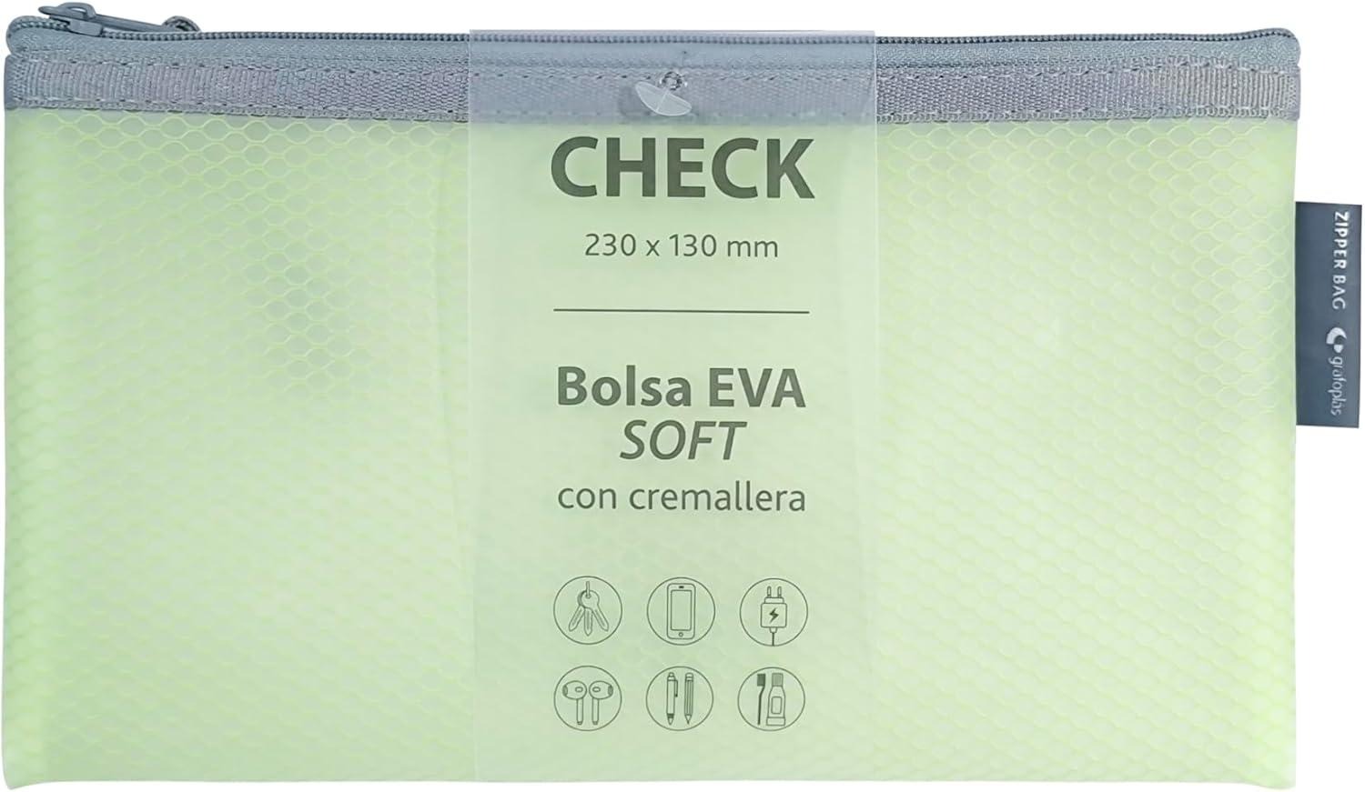 BOLSA ZIPPER GRAFOPLAS EVA CHECK MENTA
