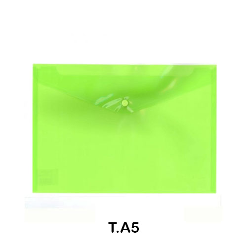 SOBRE PLASTICO A5 C/BROCHE VERDE ECONOM