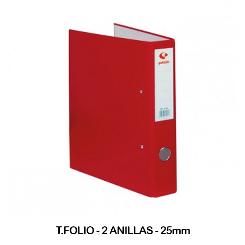 CARPETA GRAFOPLAST FOLIO 2AN. 25MM ROJO