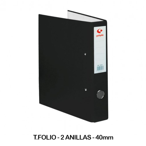CARPETA GRAFOPLAST FOLIO 2AN. 40MM NEGR