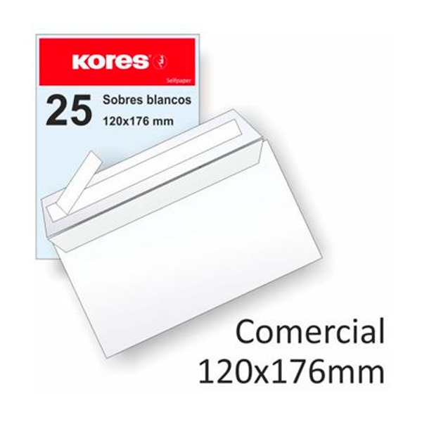 PACK 25 SOBRES 120X176MM BLANCOS 90GR