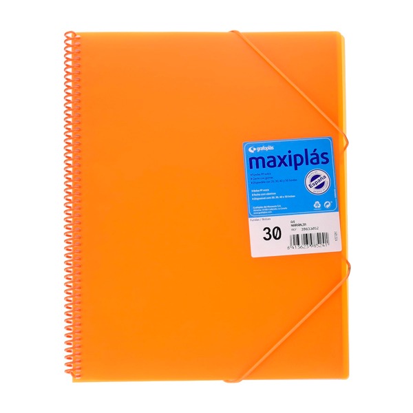 CARP. MAXIP 30 FUNDAS ESPIRAL MANDARINA