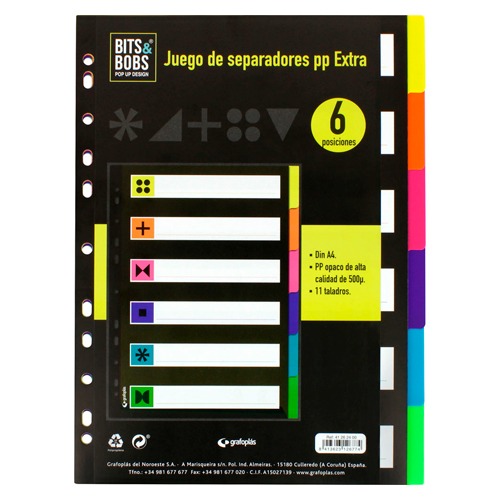 JUEGO SEPARADORES A4 6POS.0,5 B&B FLUOR