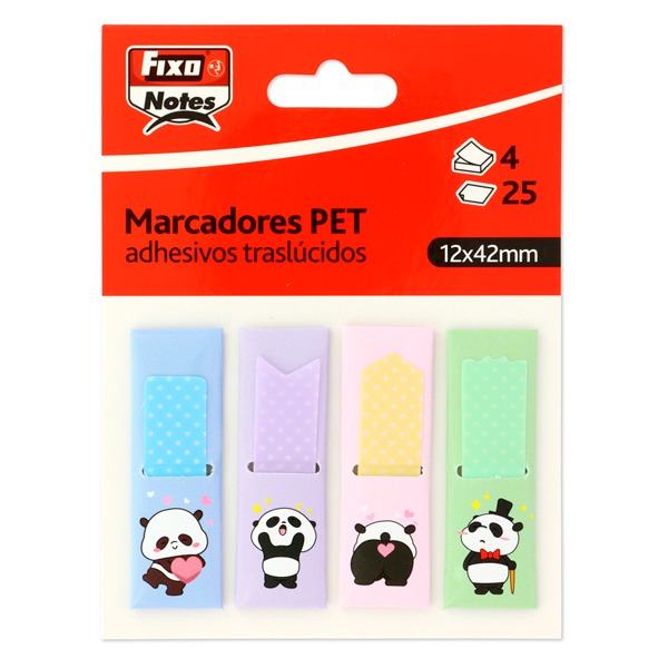 PACK POPUP 4MARCADOR 25H 12X42MM PANDA