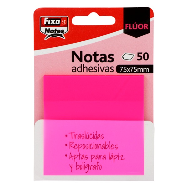 PACK 50 NOTAS ADH 75X75 FUCSIA NEON