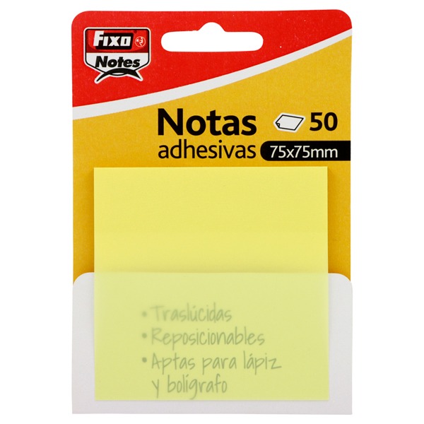 PACK 50 NOTAS ADH 75X75 AMARILLO PASTEL