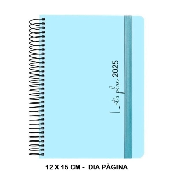 AGENDA 25 D/P 15X21 LISO AZUL PASTEL