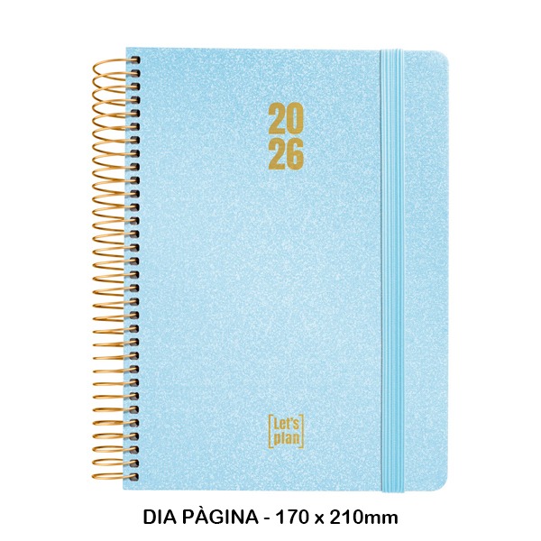 AGENDA 26 D/P 15X21 METALIC AZUL PASTEL