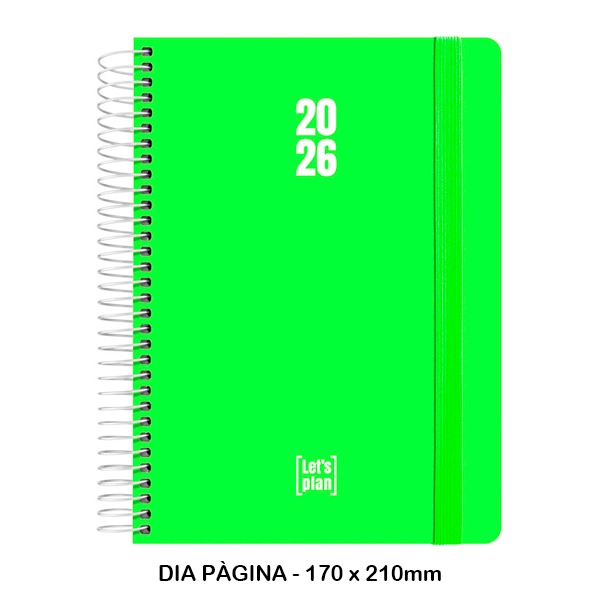 AGENDA 26 D/P 15X21 PP VERDE FLUOR