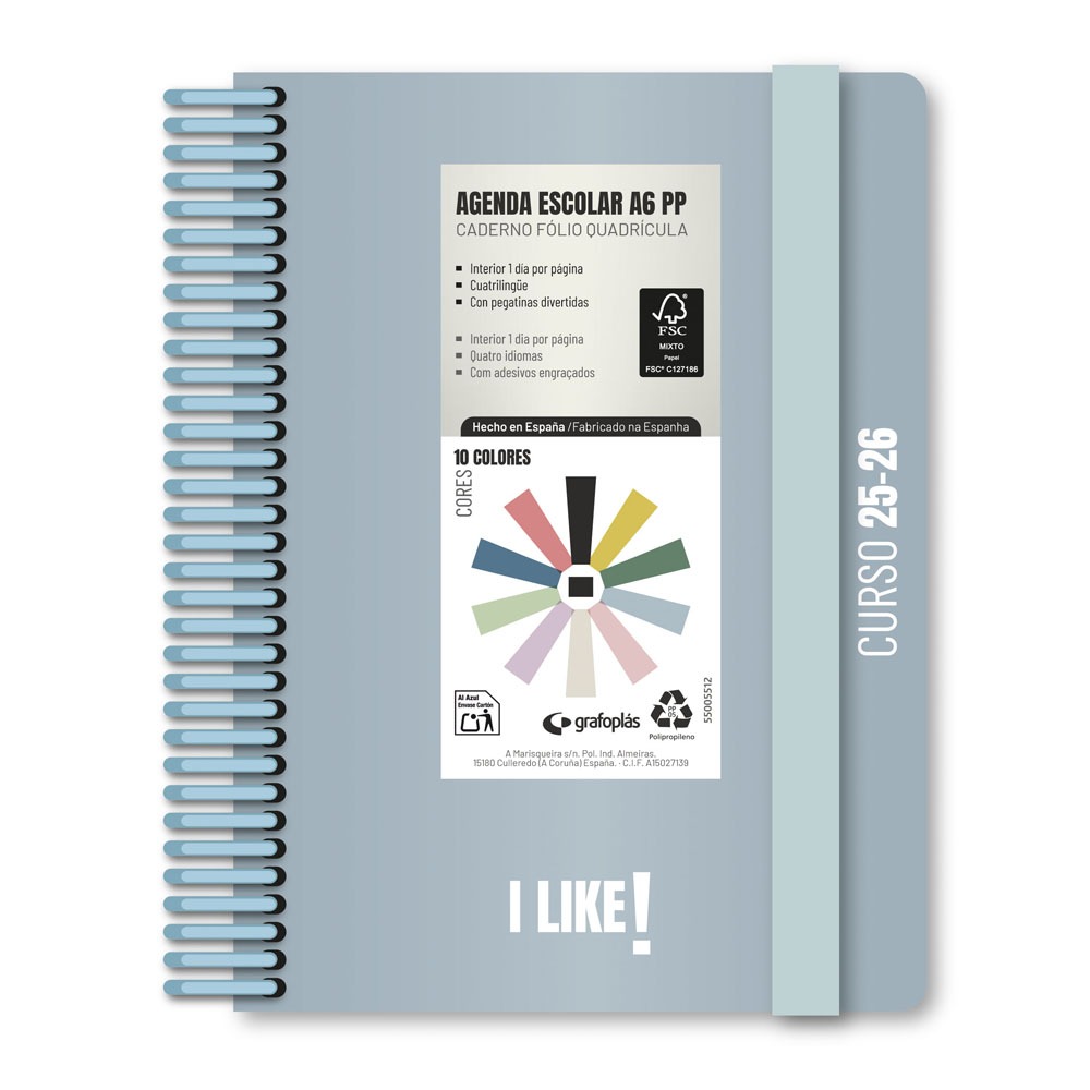 AGENDA ESCOLAR A6 D/P 25/26 LIKE AZ.CLAR