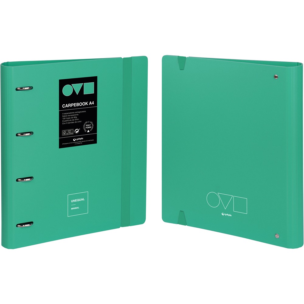 CARPEBOOK 4D35 A4 UNEQ MINIMAL TURQUESA