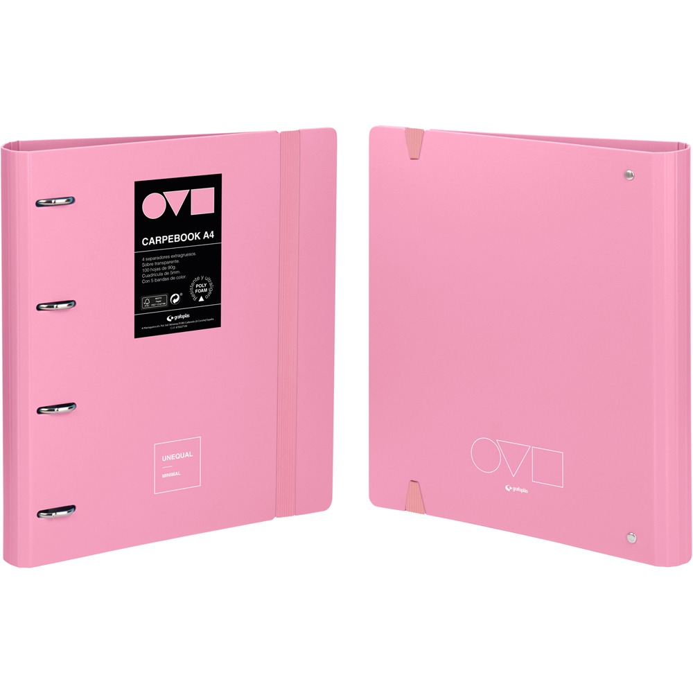 CARPEBOOK 4D35 A4 UNEQ MINIMAL ROSA