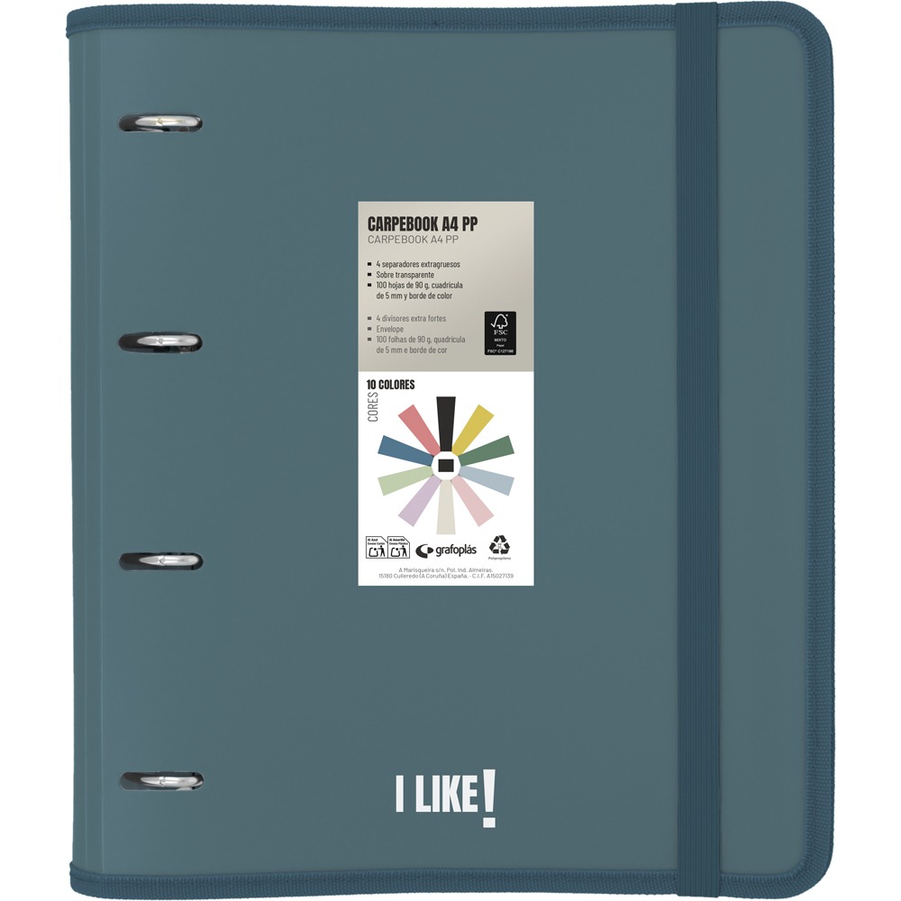 CARPEBOOK PP A4 LIKE3   AZUL OSCURO