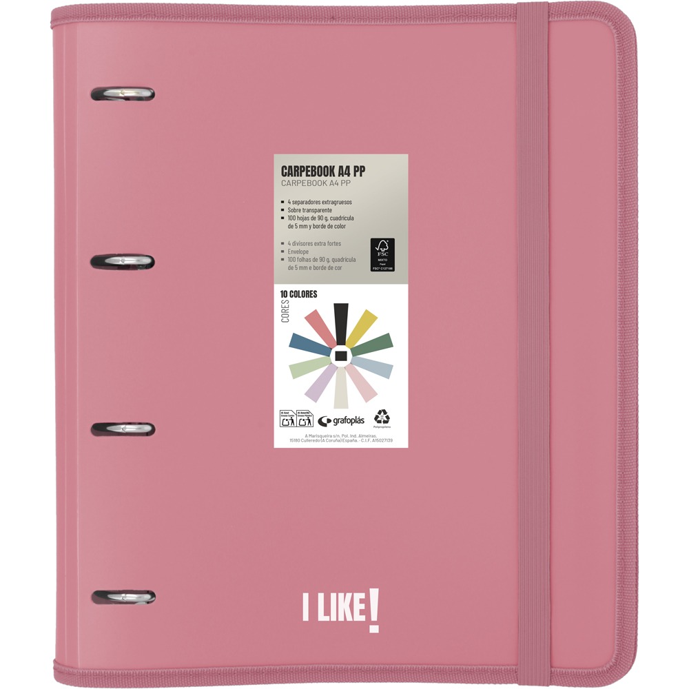 CARPEBOOK PP A4 LIKE3 ROSA