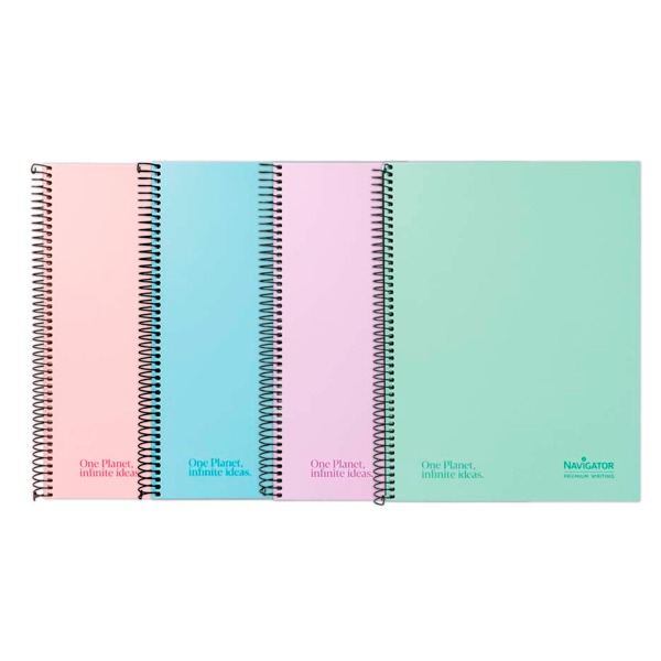 LIBRETA A4+ 80H 80GR RAYAS SURT. PASTEL