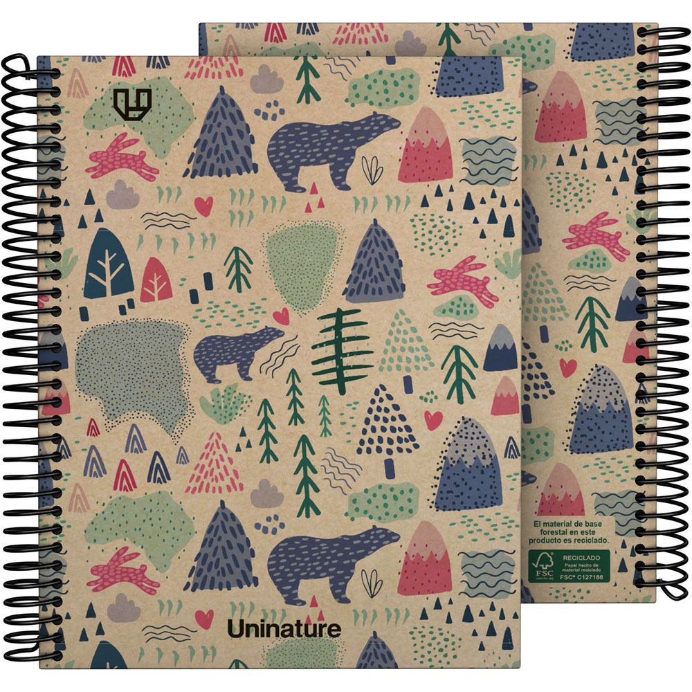 LIBRETA A5 80H 90G 4X4  RECICL. SURTIDO
