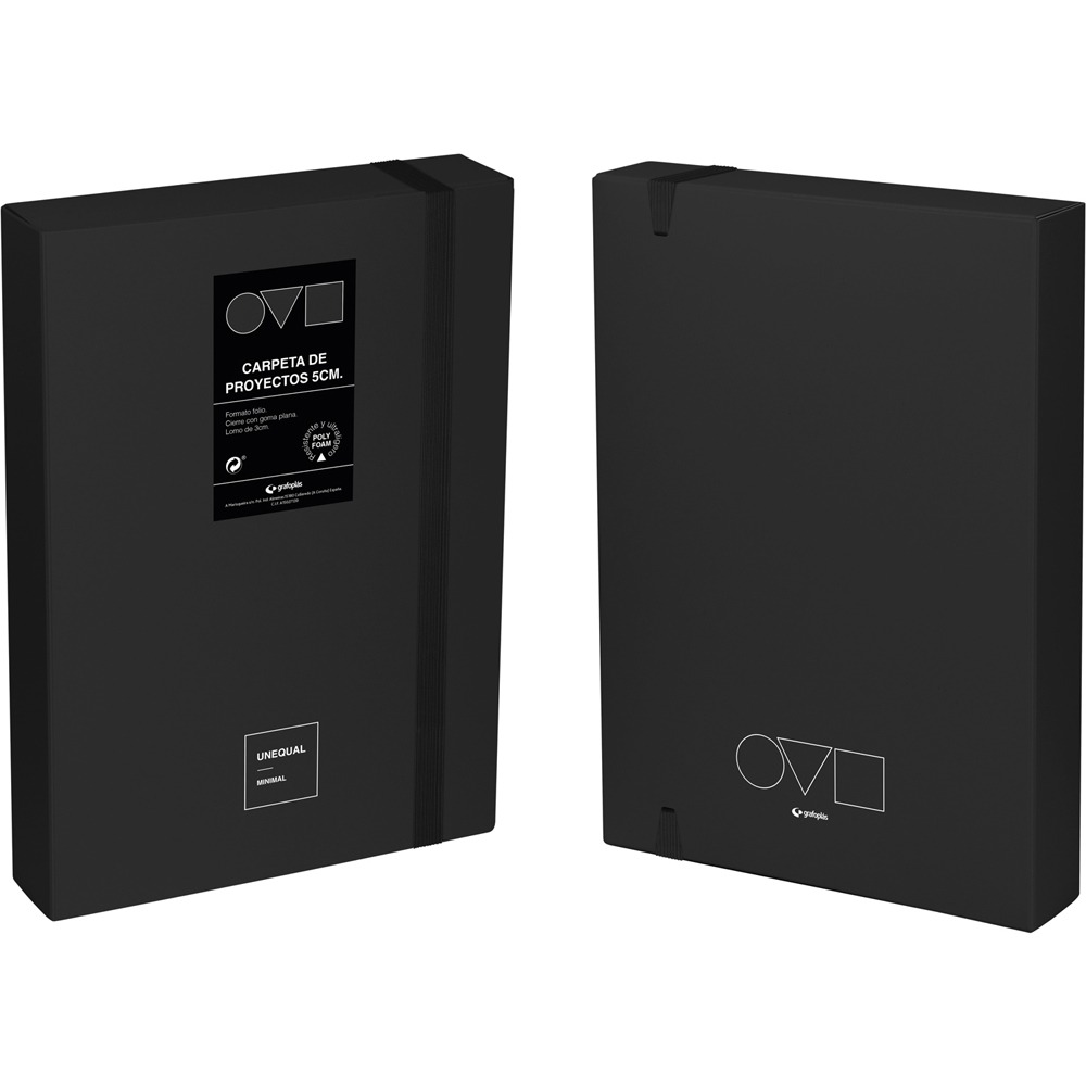 CAJA PROYECTOS UNEQUAL MINIMAL 5CM NEGRO