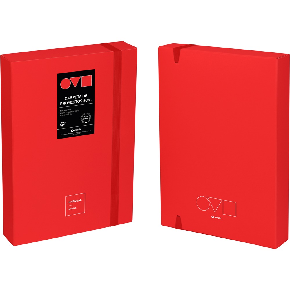 CAJA PROYECTOS UNEQUAL MINIMAL 5CM ROJO