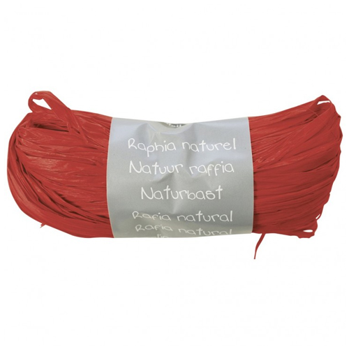 MADEJA DE RAFIA NATURAL 50GR. ROJA