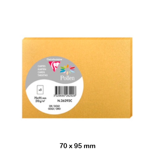 PACK 5 TARJETAS 70X95MM 210GR DORADAS