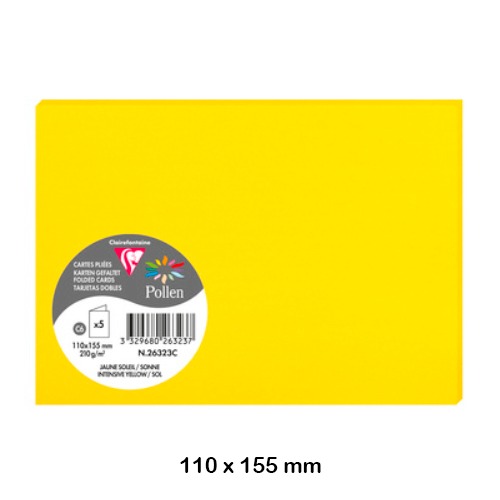 PACK 5 TARJ.DOBLES 110X155MM 210G.AMARI