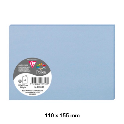 PACK 5 TARJ.DOBLES 110X155MM 210G.AZUL