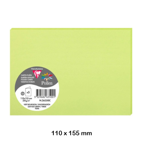 PACK 5 TARJ.DOBLES 110X155MM 210G.V.CLA