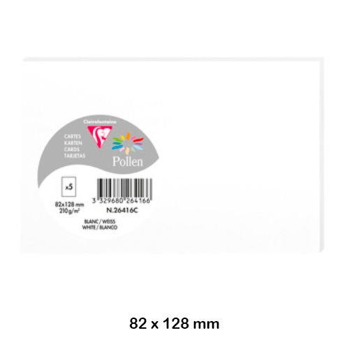 PACK 5 TARJETAS 82X128MM 210GR BLANCO
