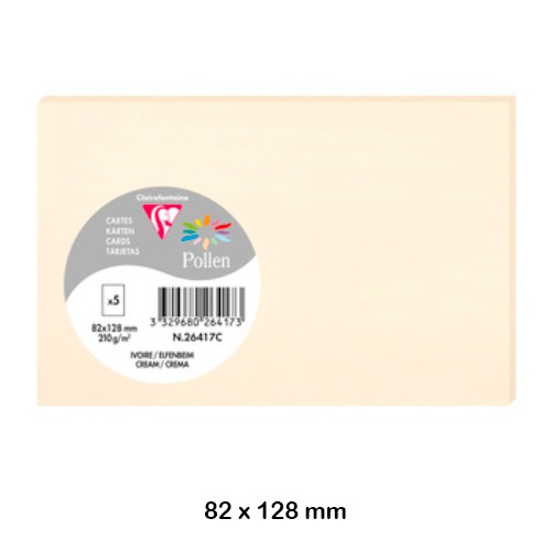 PACK 5 TARJETAS 82X128MM 210GR CREMA
