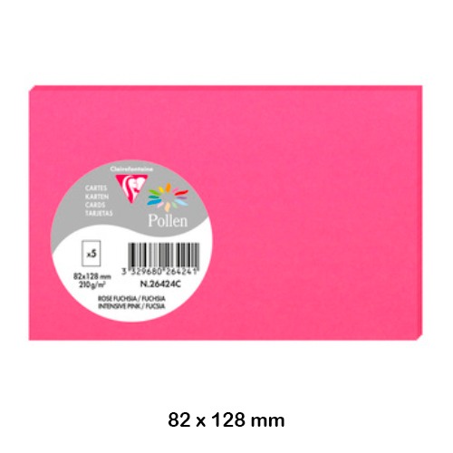 PACK 5 TARJETAS 82X128MM 210GR FUCSIA
