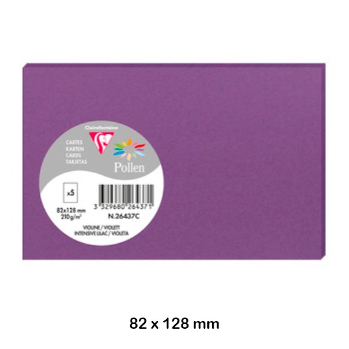 PACK 5 TARJETAS 82X128MM 210GR VIOLETA
