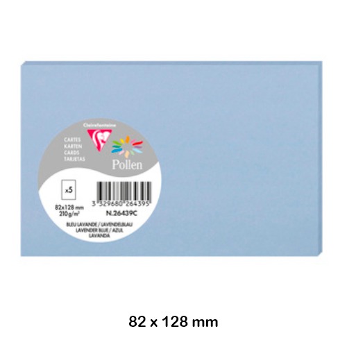 PACK 5 TARJETAS 82X128MM 210GR AZUL