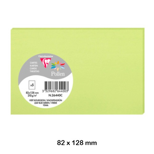 PACK 5 TARJETAS 82X128MM 210GR VERDE CL