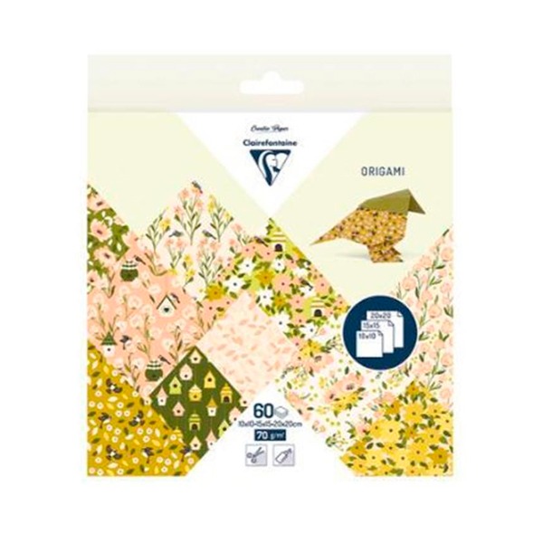 PAQ.60 HOJAS ORIGAMI FLORES SECAS 70GR