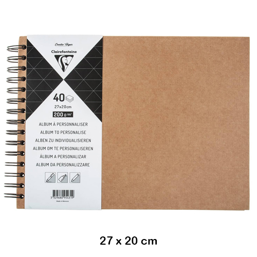 ALBUM TAPA DURA KRAFT 27X20CM 40H 200GR