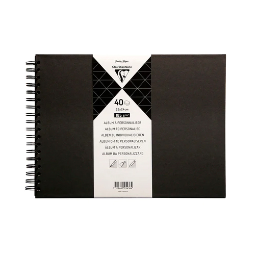ALBUM RIGIDO NEGRO 32X24X40H 185G