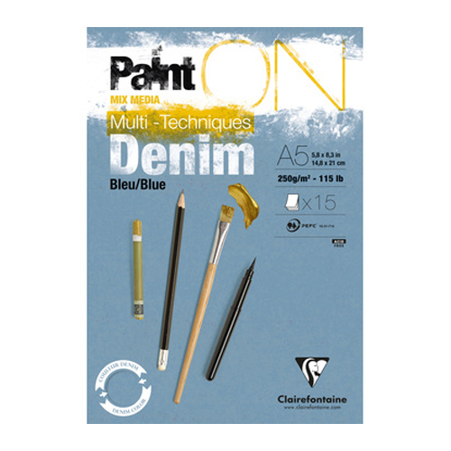 BLOC PAINTON AZUL DENIM A5 15H 250GR